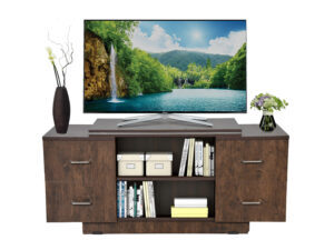 DOUBLE DRAW TV UNIT WITH TWO SHELVES