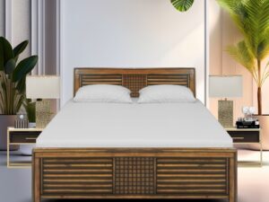 6X6.6 TEAKWOOD CHETAI PATTI COT