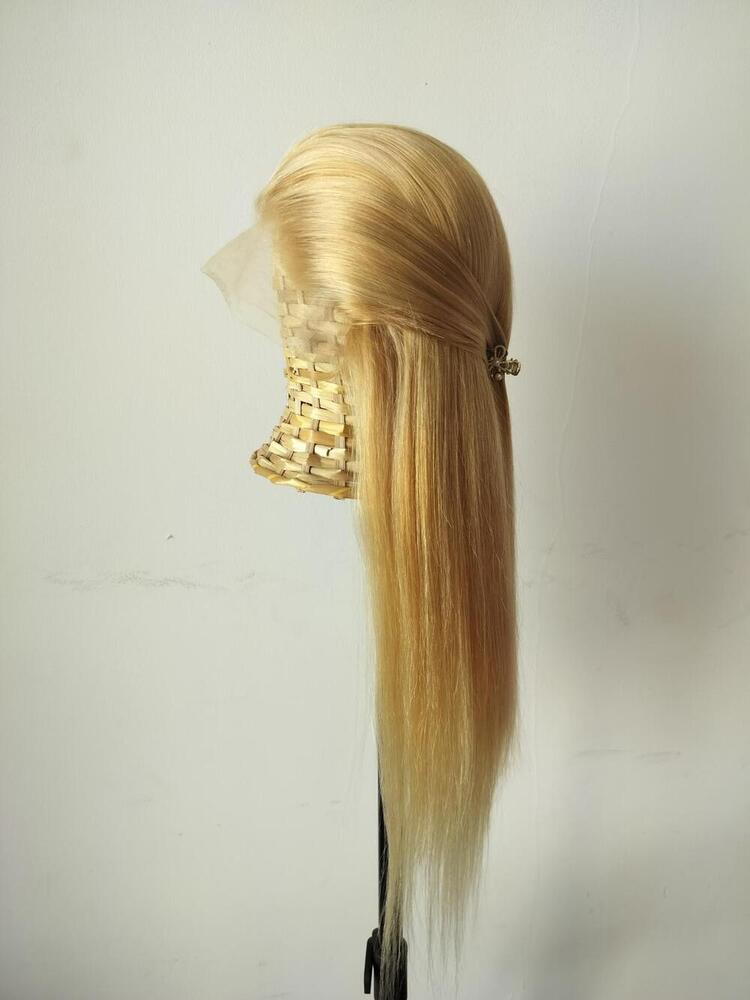 Blonde Natural Straight Human Hair Full Lace Wig
