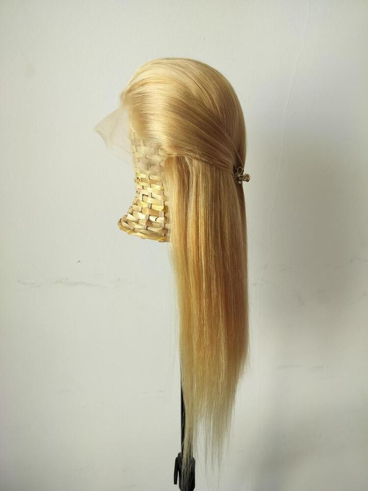 Blonde Natural Straight Human Hair Full Lace Wig