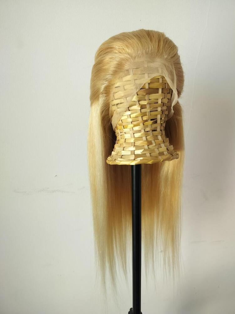 Blonde Natural Straight Human Hair Full Lace Wig
