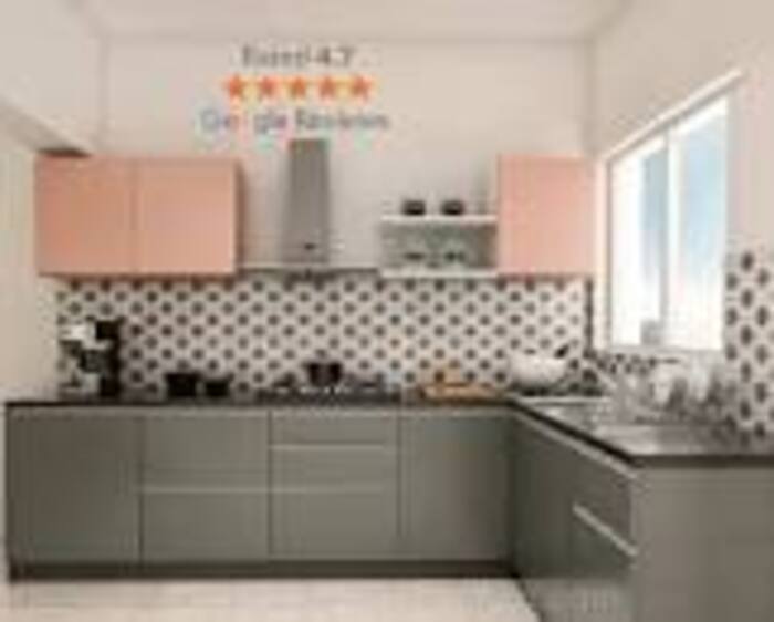 L Shaped Modular Kitchen - Color: All Color Available
