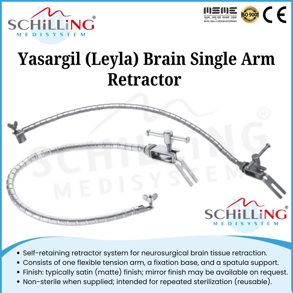 Schilling Yasargil (leyla) Brain Single Arm Retractor - Application: Hospital
