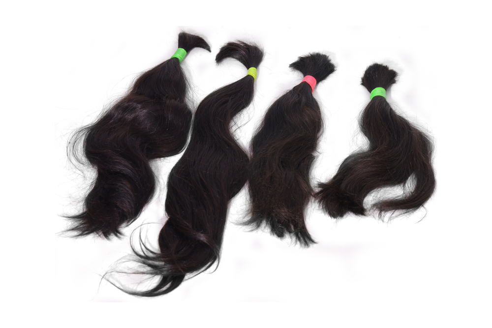 Bulk Human Hair - 100% Human Hair, Plain Pattern, Black Color | High Quality, Modern Style For Women, Suitable For Personal And Professional Use