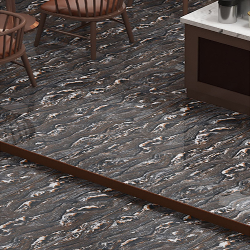 600 X 600Mm Real Marble Butterscotch Porcelian Tiles - Design: Attractive