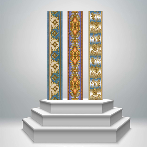 600 X 100Mm Golden Multi Series Decorative Tiles - Design: Attractive