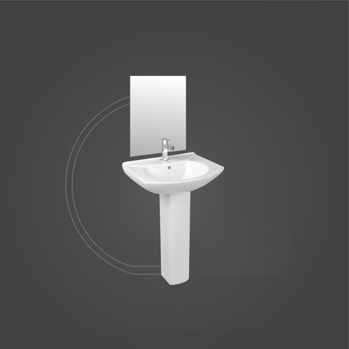 Prime 3011 Wash Basin With Pedestal Set - Feature: High Quality