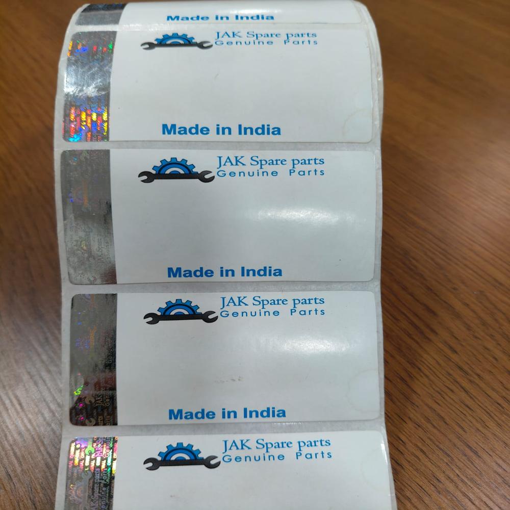 Paper Label With Holographic Strips - Color: Silver