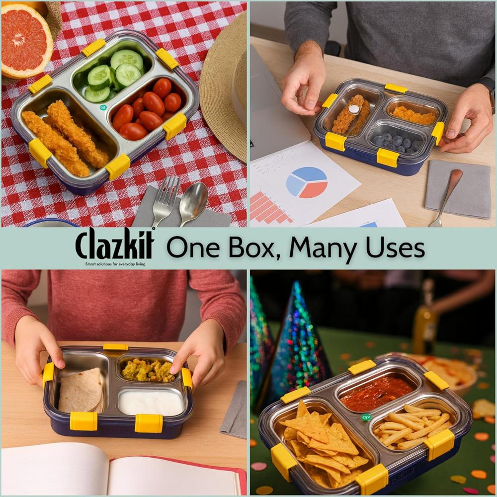 3 compartment lunch box