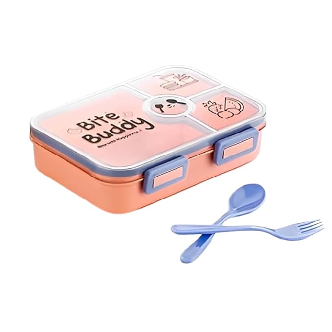 Bite Buddy Lunch Box - Color: (peach & Blue)