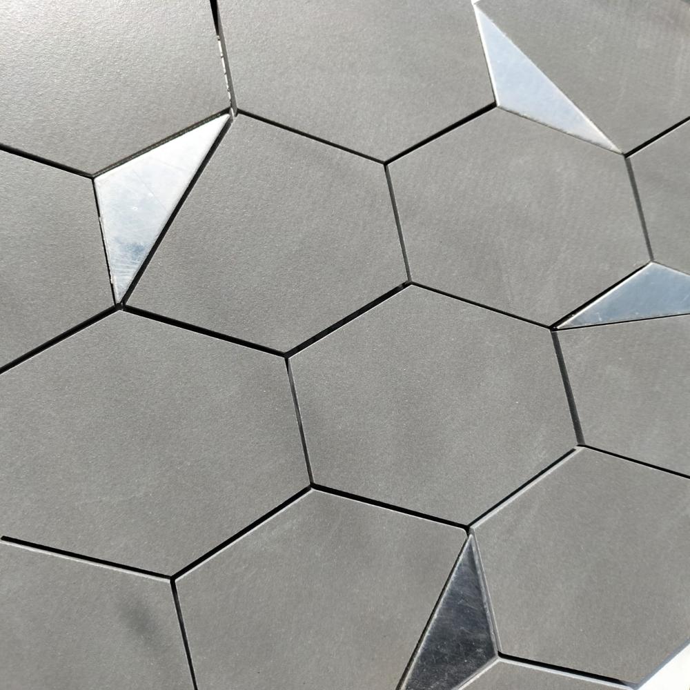 Grigio Half Silver  Mosaic Tiles