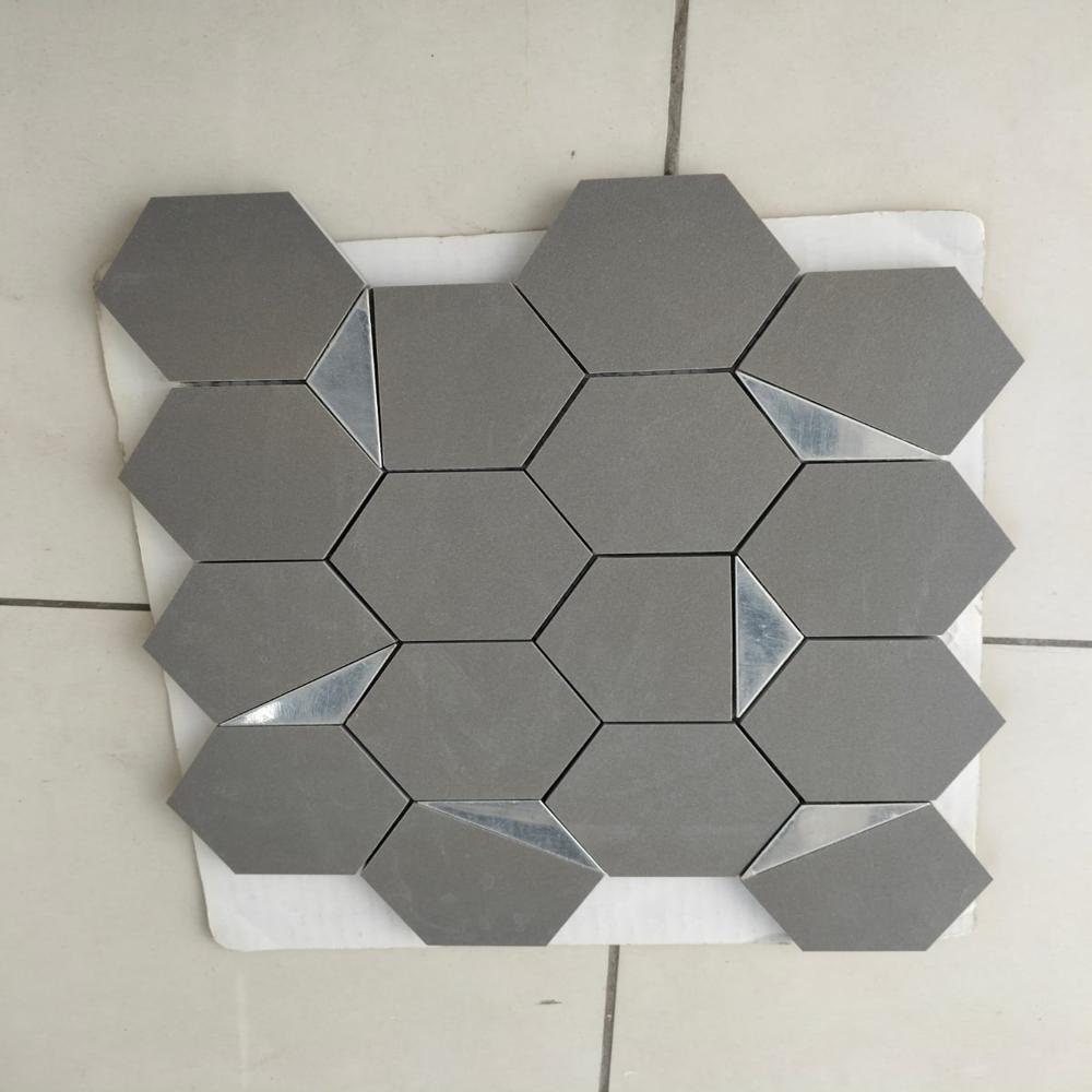 Grigio Half Silver  Mosaic Tiles