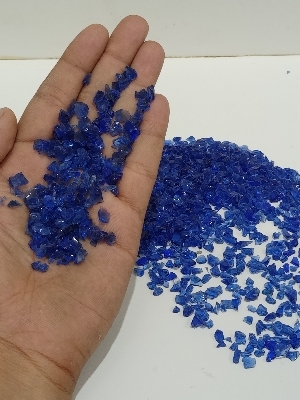 Terrazzo chips  / Cobalt Blue crushed Glass Chips / Flooring chips
