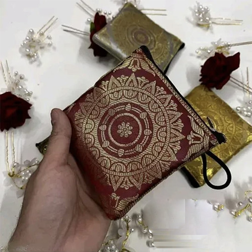 Banarasi Coin Pouch - Color: Red