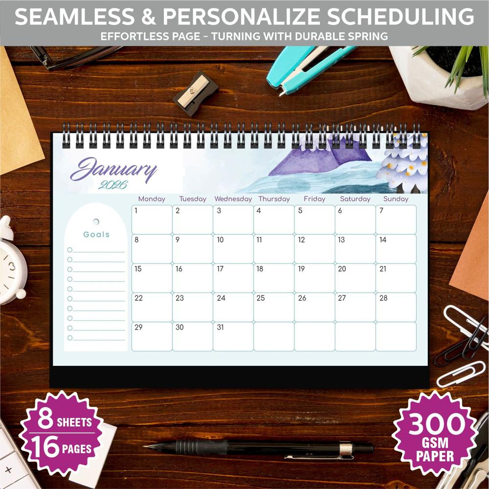 2026 Table Calendar - Binding: Spiral Binding