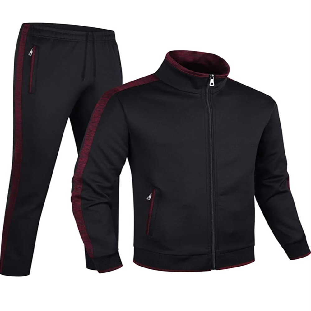 Active 4 Way Stretchable Fabric Tracksuit - Display Color: Black