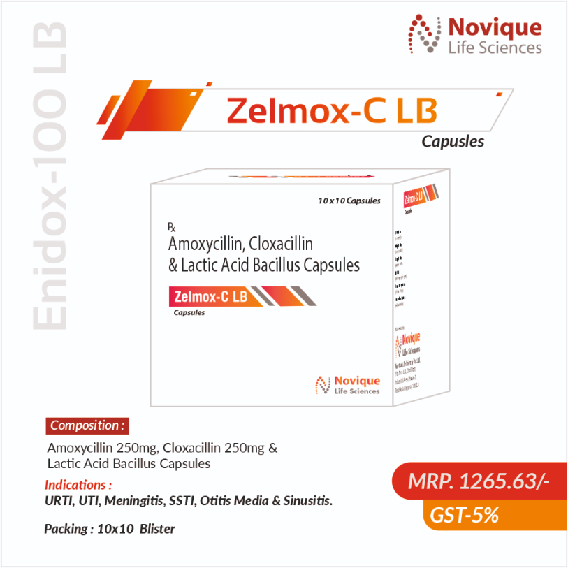 Amoxycilin 250mg + Cloxacilin 250mg + Lactic Acid - Dosage Form: Capsules
