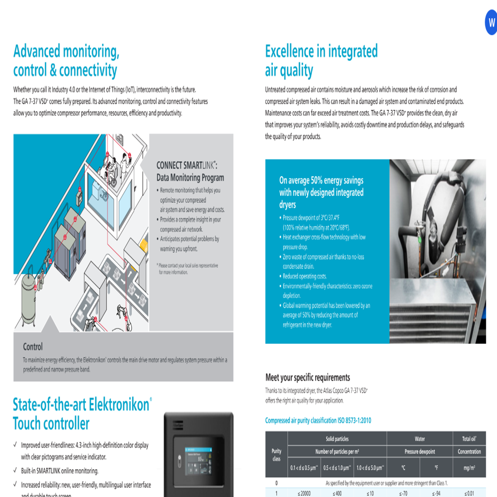Atlas Copco Ga18 Ff A10 Tm Air Compressor - Air Flow Capacity: 104 Cubic Feet Per Minute (Ft3/min)