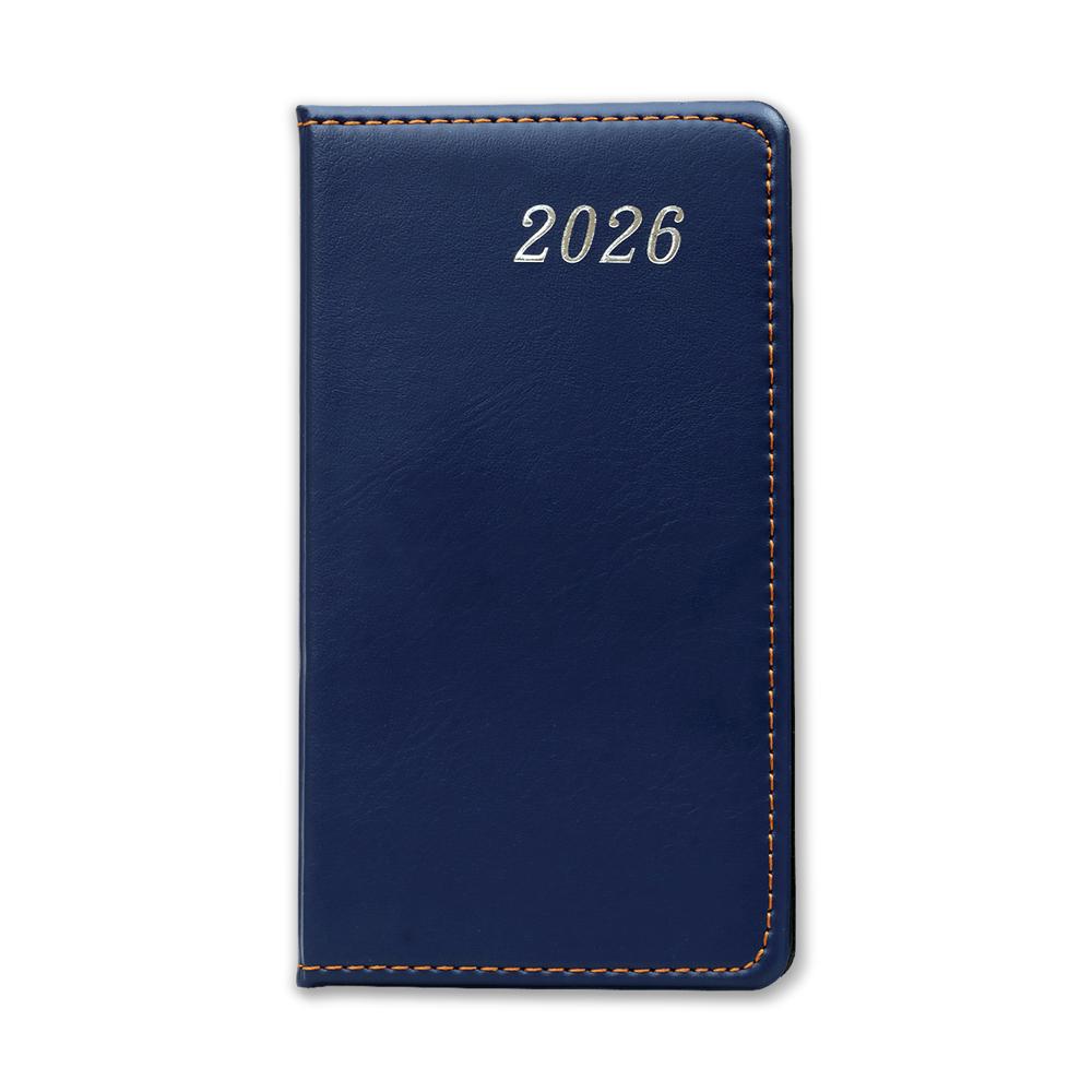 2026 Blue Pocket Diary - Cover Material: Leather