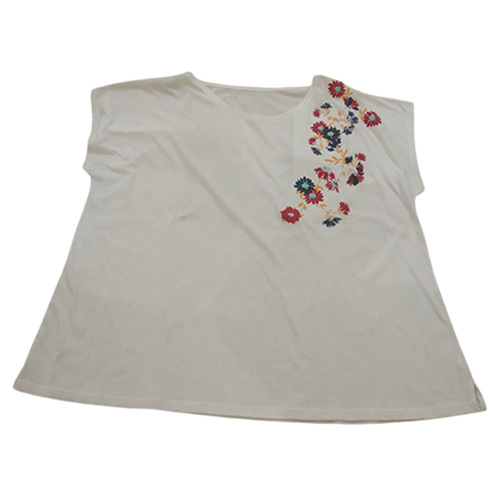 Womens White Printed T-Shirt