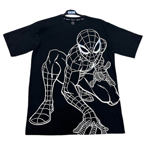 Black Printed T-Shirt - Fabric Type: Cotton