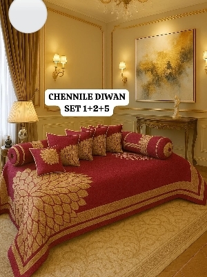 Chennile Diwan Set - Pillow Filling: Polyester