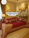 Chennile Diwan Set - Color: Multicolor (maroon