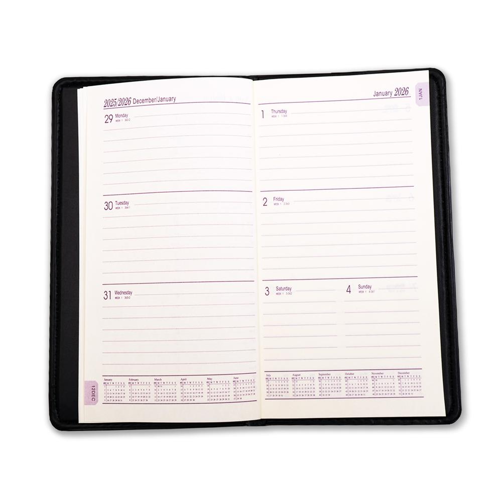 2026 Brown Pocket Diary - Cover Material: Leather