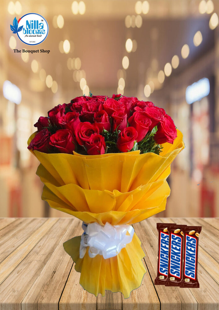 Red Rose Bouquet With Combo - Color: Multi Colour