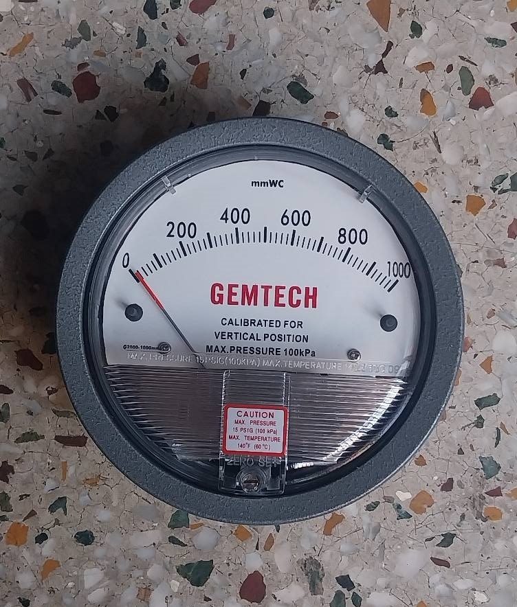 GEMTECH DIFFERENTIAL PRESSURE GAUGE IN DESTONER MACHINES
