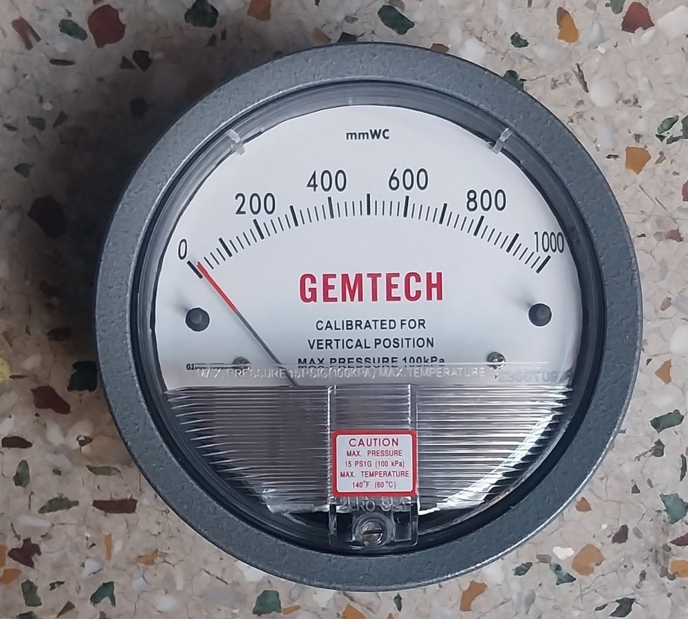 GEMTECH DIFFERENTIAL PRESSURE GAUGE IN DESTONER MACHINES