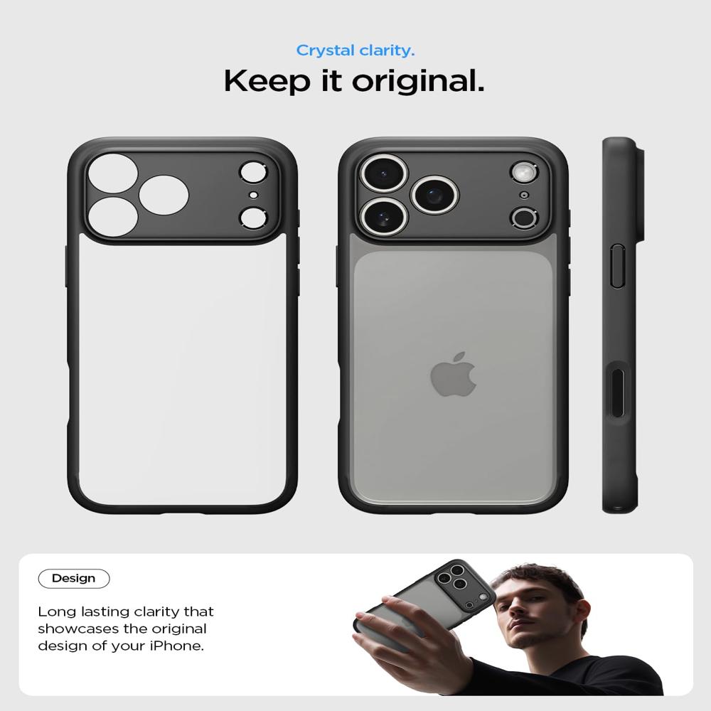 Spigen Cases for iPhone 17 Pro Ultra Hybrid (Matte Black)