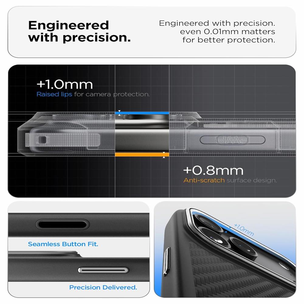 Spigen Enzo Aramid T Case For Iphone 17 Pro Max (Black Sliver) - Color: Black