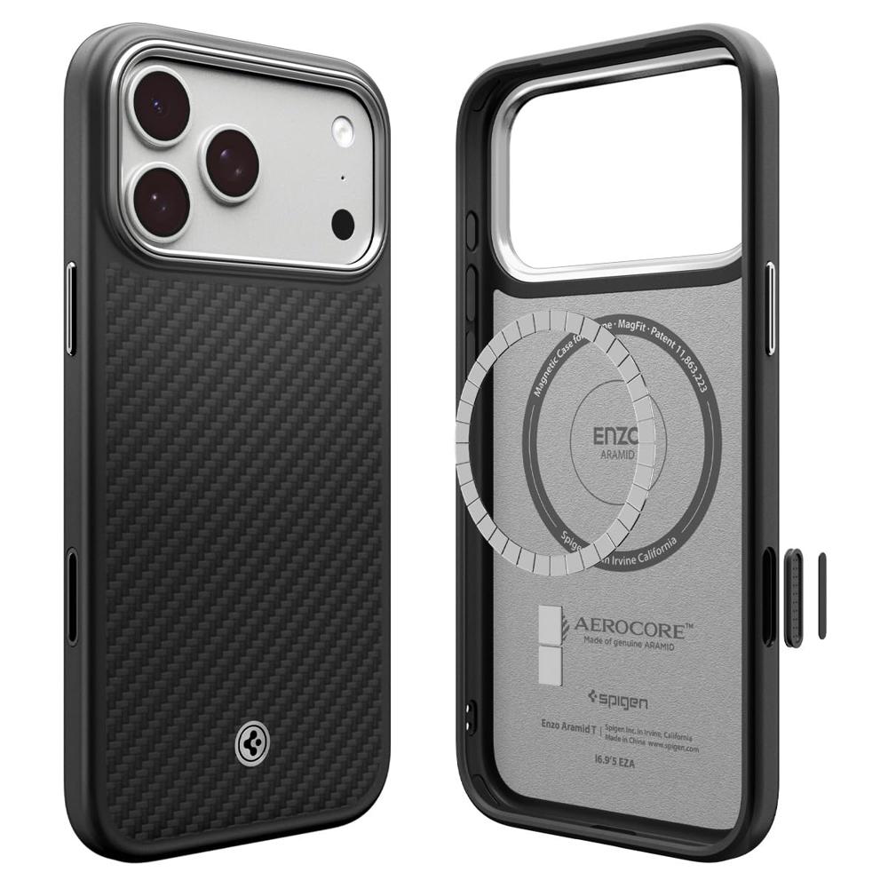 Spigen Enzo Aramid T Case for iPhone 17 Pro Max (Black Sliver)
