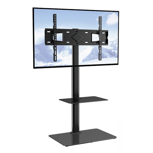 Unibox 75 Inch LED LCD TV Floor Trolley with Shelf and Wheels M60