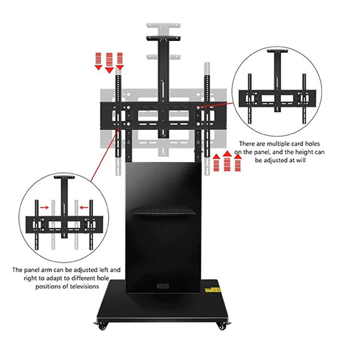 Fully Adujstable TV Floor Trolley For 75 Inch T60