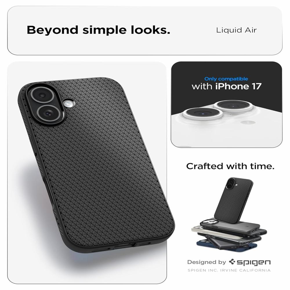 Spigen Liquid Air Case for iPhone 17 (Matte Black)