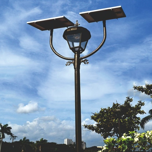 Solar Garden Lamp Pole - Color: Black