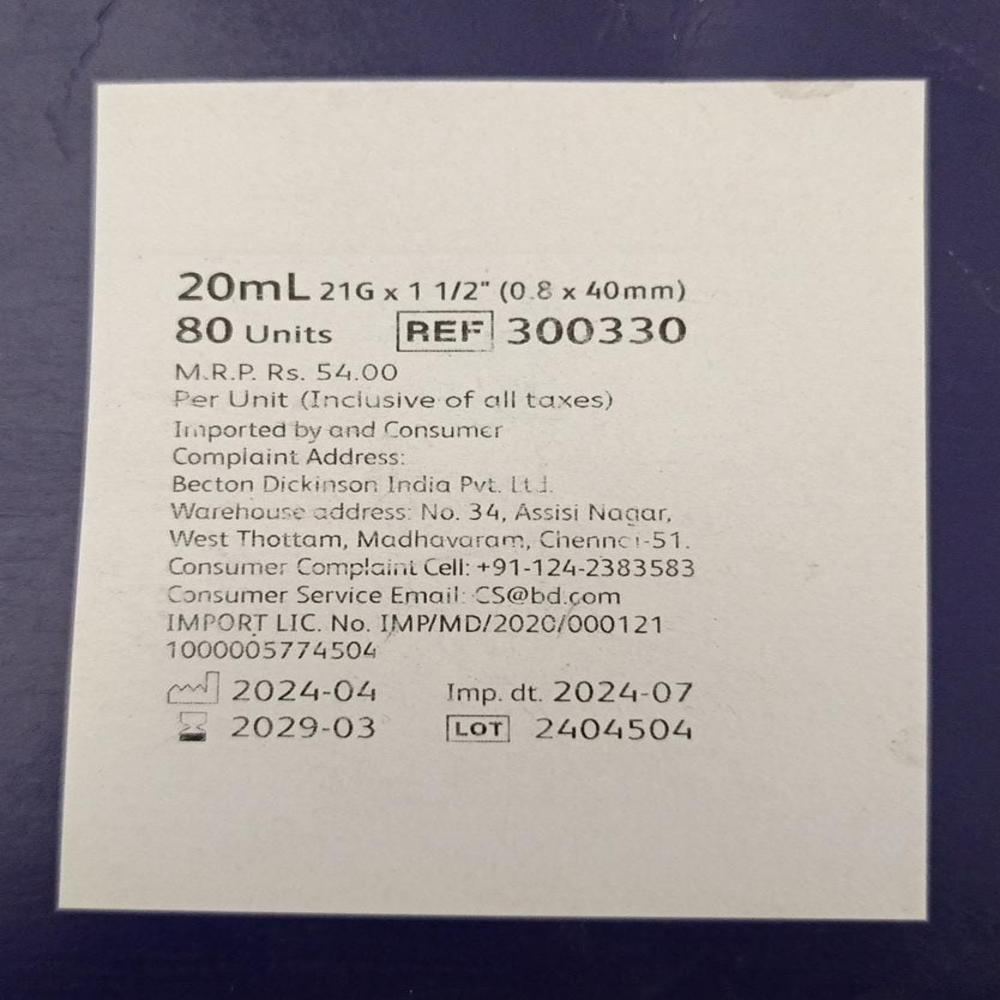 20 Ml With Needle - Application: Hospital