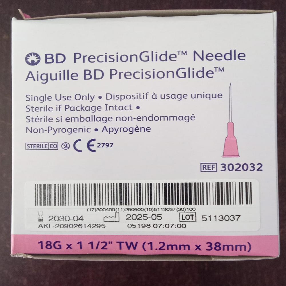 Bd 18G X 1 1/2" Tw(1.2Mmx38Mm) - Grade: Medical Grade.