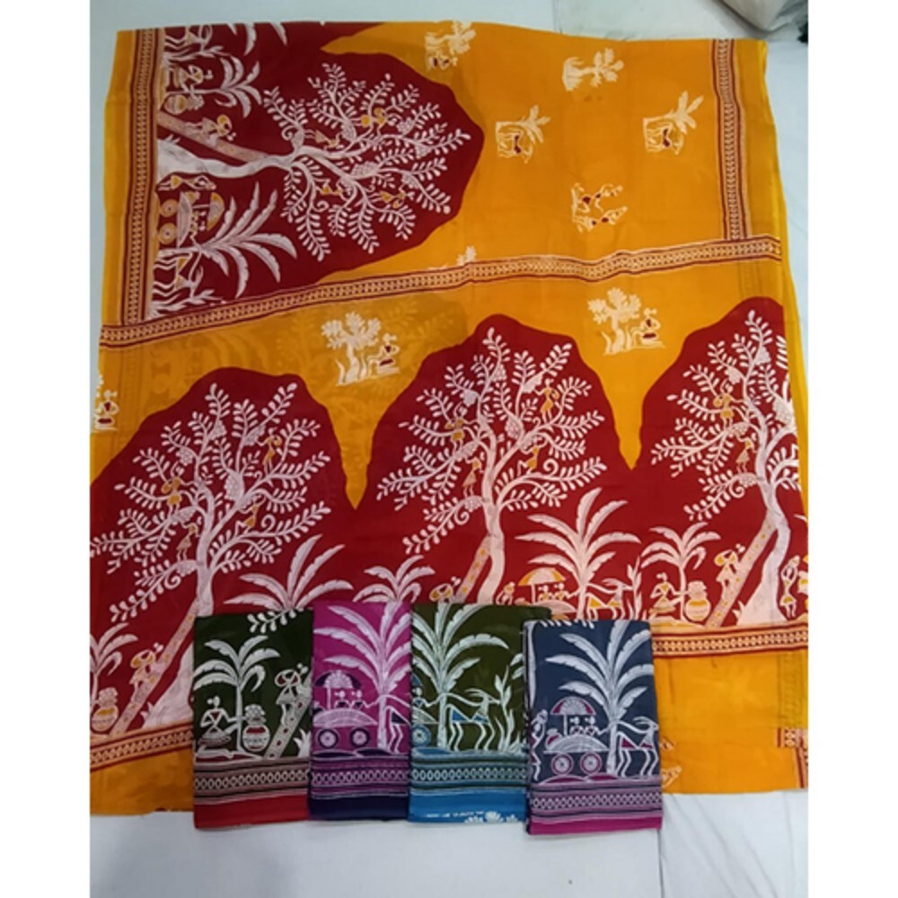 Malmal Cotton Printed Saree - Color: Different Available