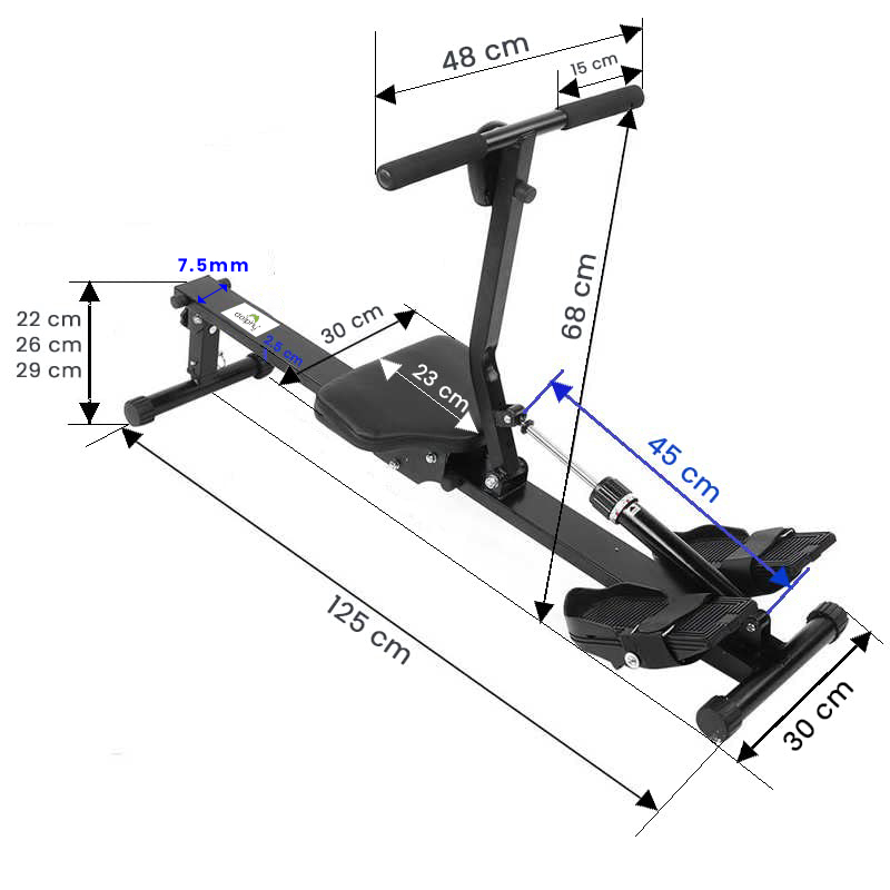 Rowing Machine - Features: 12-Gear Adjustable Resistance