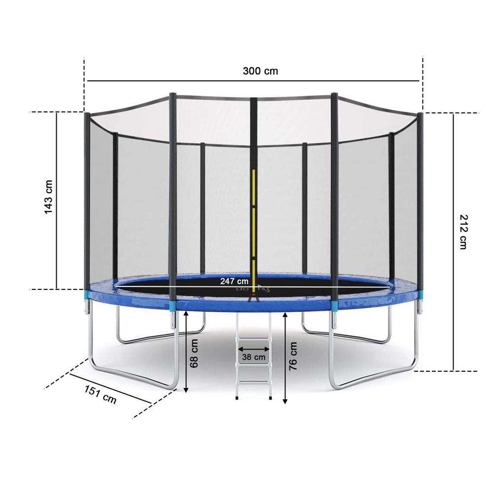 10 Feet Jumping Trampoline With Enclosure