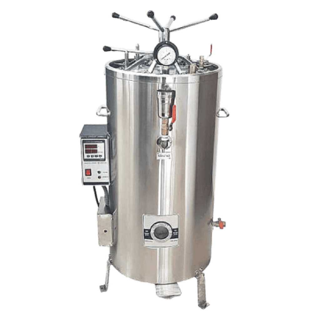 Autoclave Vertical - Stainless Steel, 22 Litres, 410x410x650 Mm | Semi-automatic, Radial Locking Lid, Castor Wheels