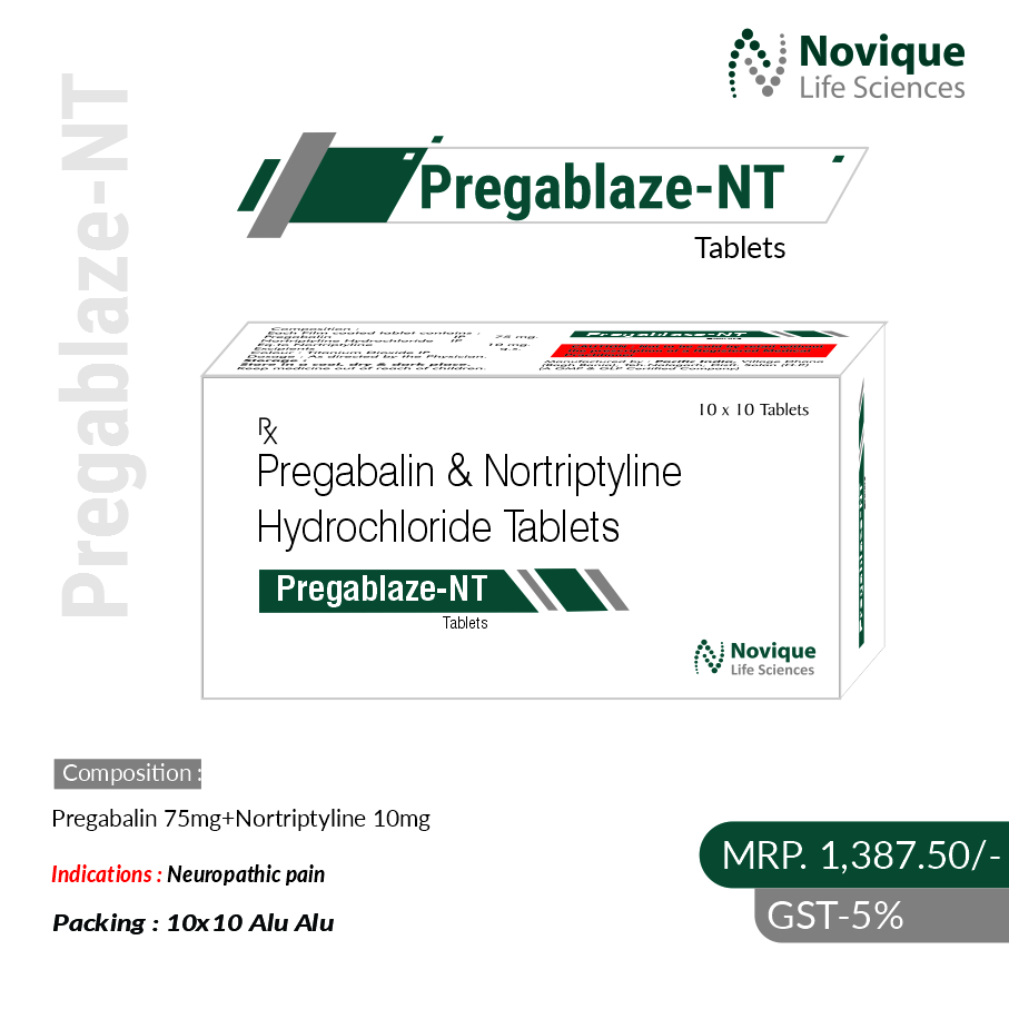 Pregabalin 75mg + Nortriptyline 10mg Tablets