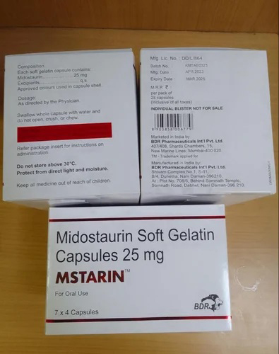 25Mg Midostaurin Soft Gelatin Capsules - Ingredients: Natural Yeast