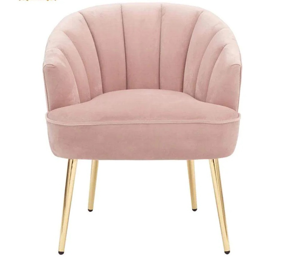 Blush Accent Chair In Pink - Design: Plain