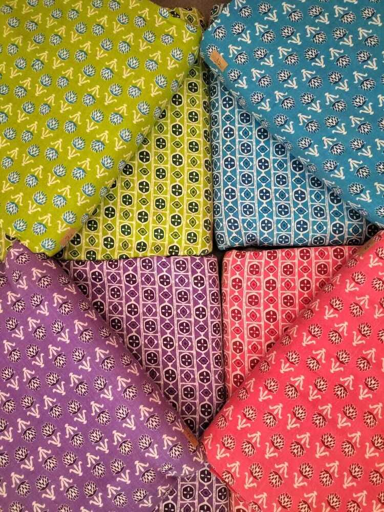 Cotton Kurti Fabric - Color: Multicolor