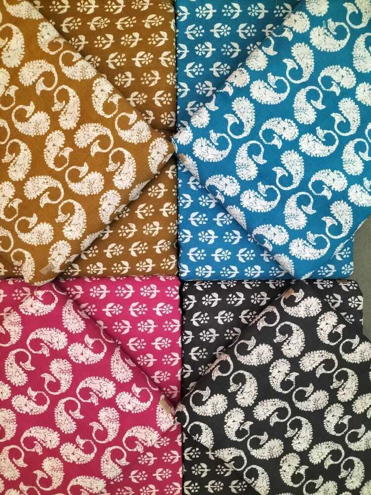 Jaipuri Top And Bottom Fabric - Color: Multicolor