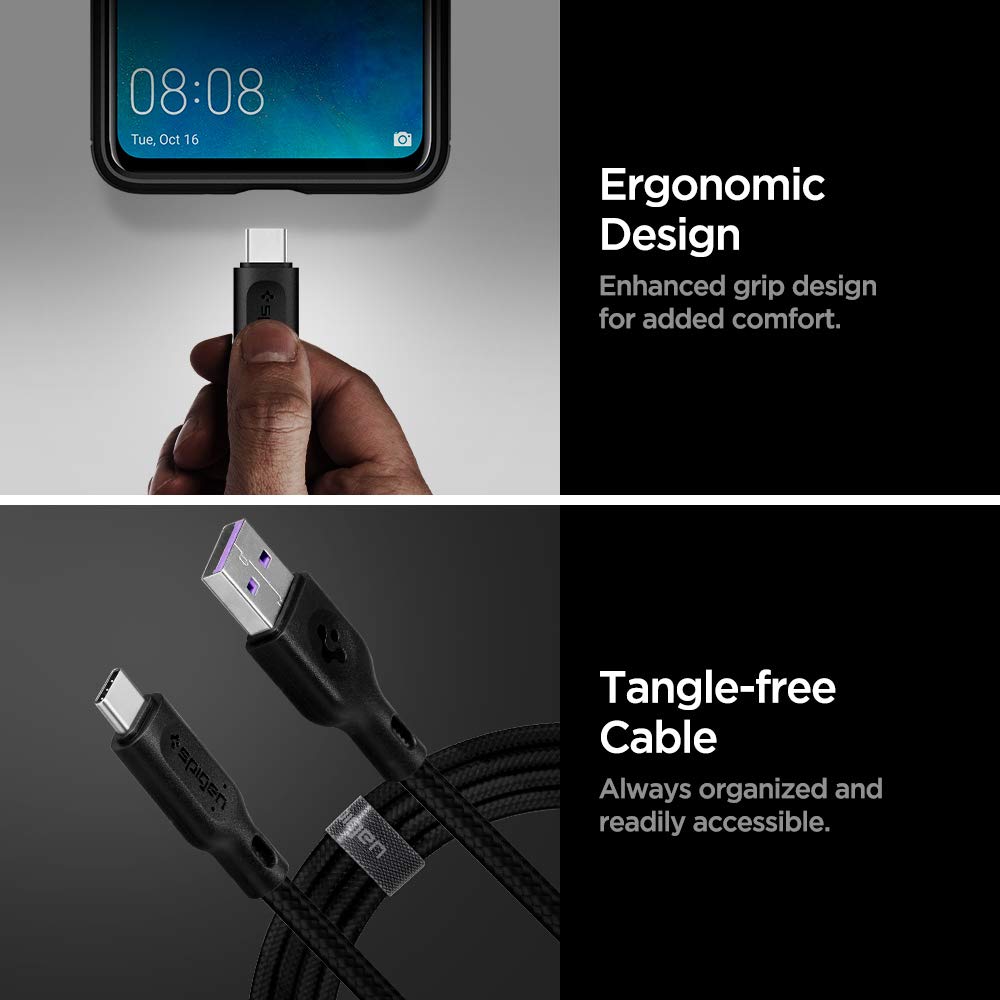 Spigen Type-a To C Cable-black - Color: Black